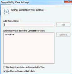 Screenshot of the ks.internal site added.