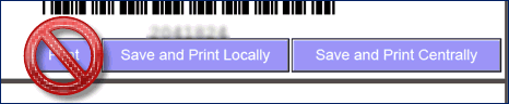 Screenshot of the print button on the Form/NOA with a red "no" symbol over it.